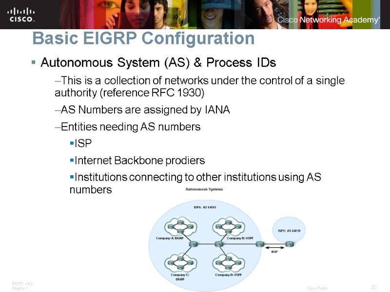 Basic EIGRP Configuration  Autonomous System (AS) & Process IDs This is a collection